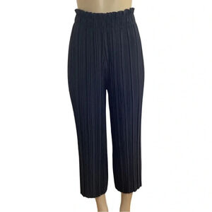 New Mix Pleated Elastic Waist Crop Pants Preowned